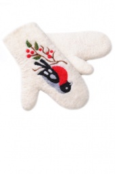 ВАРЕЖКИ ИЗ ШЕРСТИ 14-СНЕГИРИ